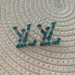 Turquoise Crystal Stud Earrings